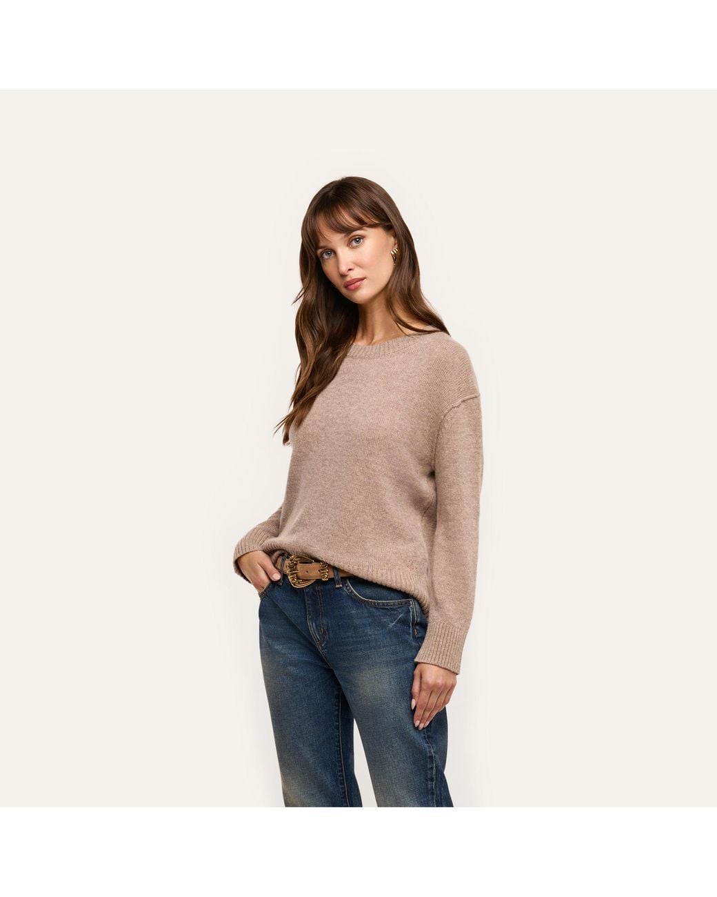 L'Agence Brown Laine Cashmere Pullover