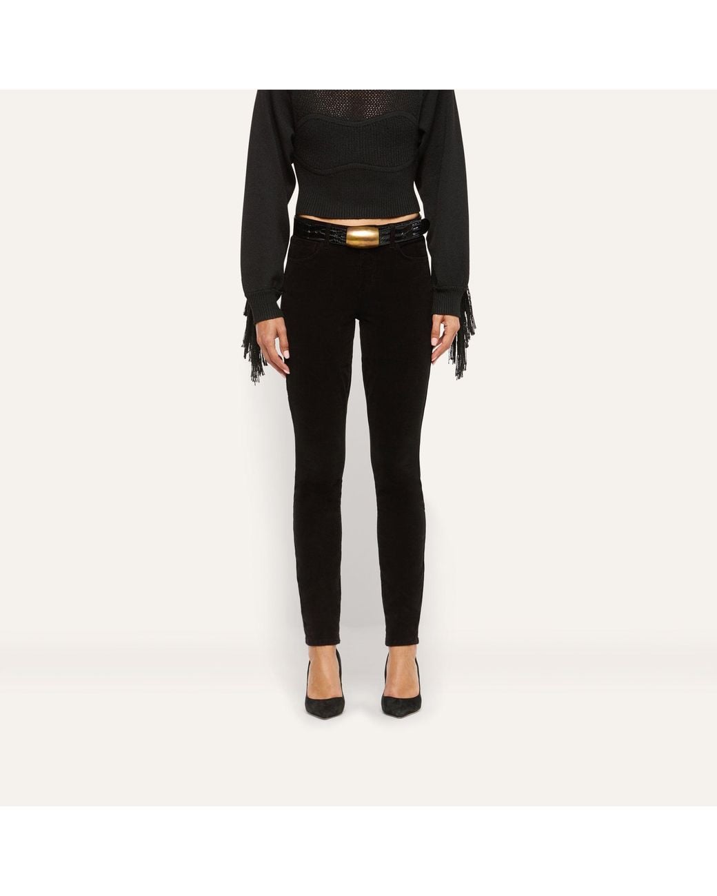 L'Agence Black Marguerite Corduroy Skinny Pants