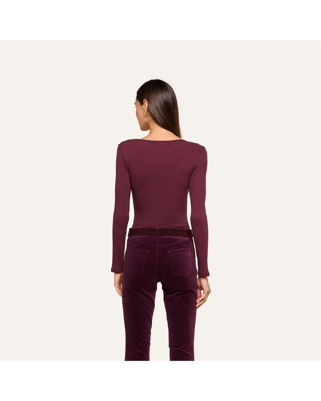 L'Agence Purple Elara Scoopneck Bodysuit