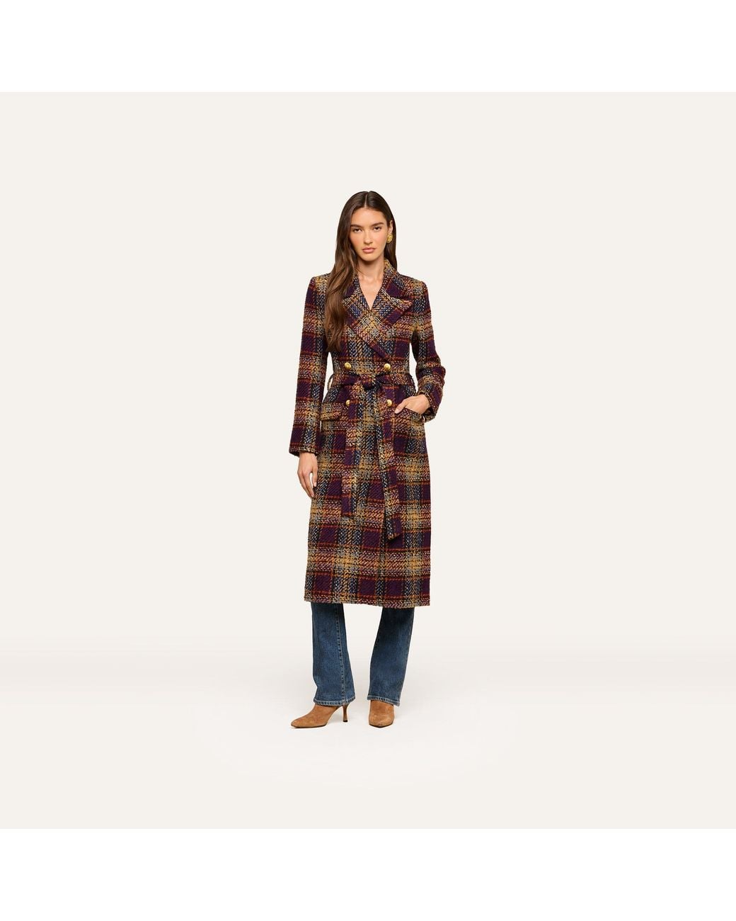 L'Agence Multicolor Kolina Tweed Long Coat