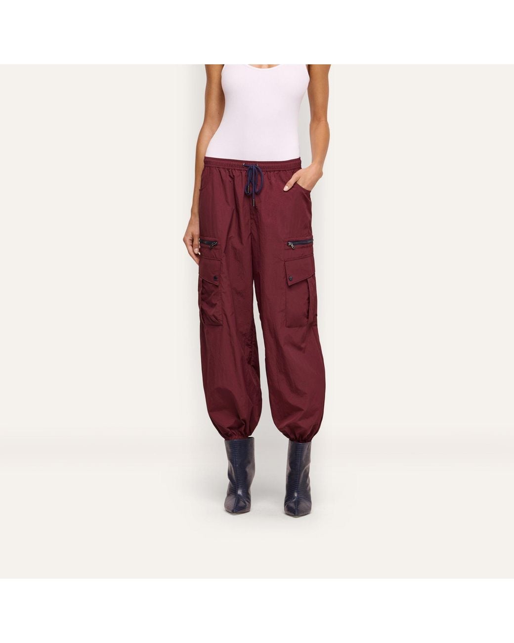 L'Agence Red Monrose Nylon Jogger Pants