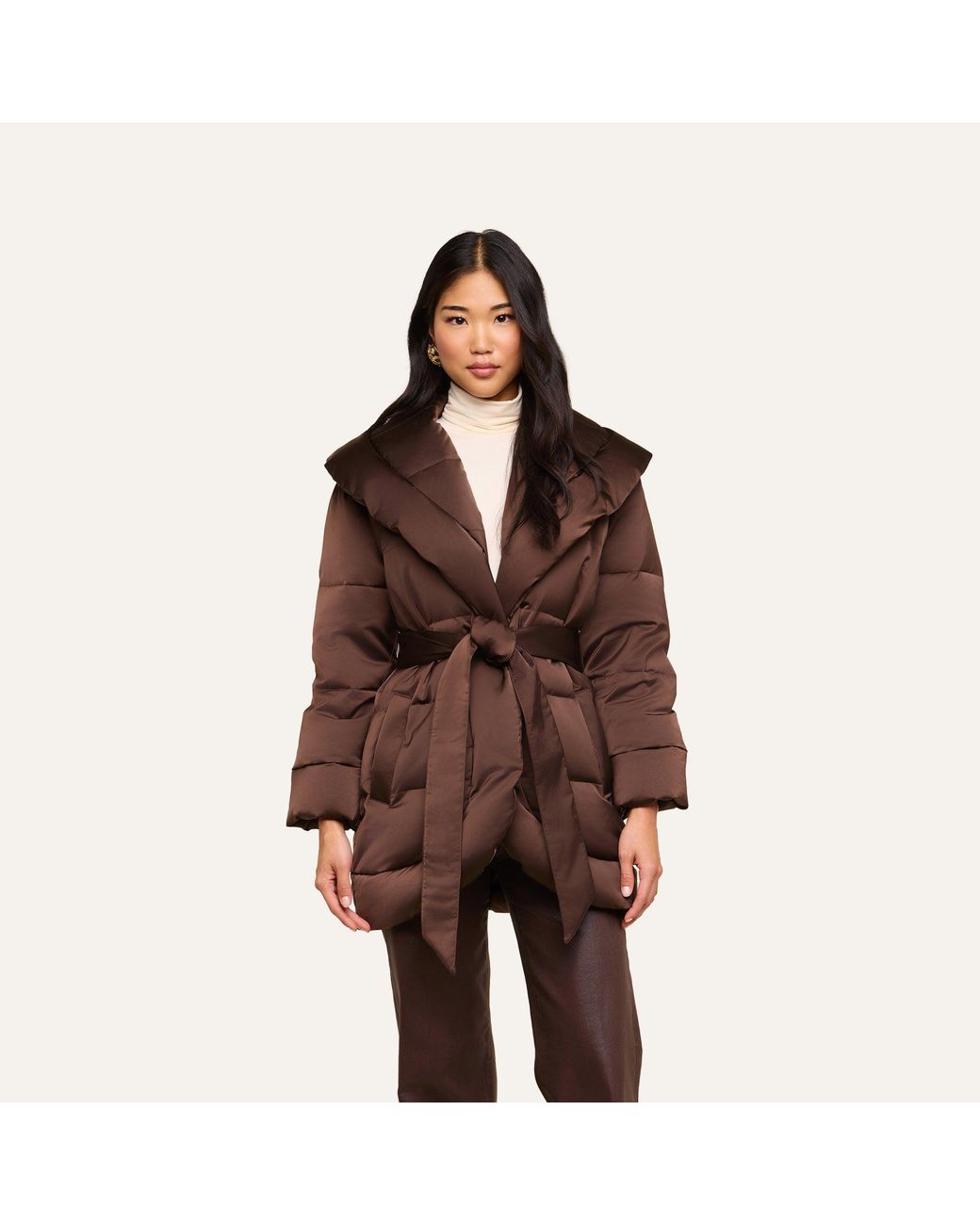 L'Agence Purple Glacier Shawl Puffer Jacket
