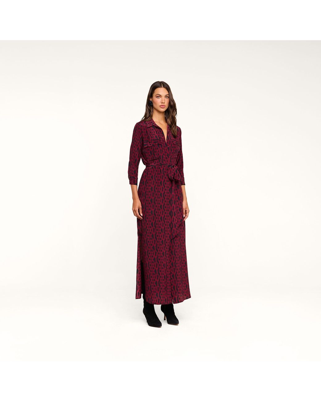 L'Agence Purple 'Agence Cameron Silk Shirt Dress