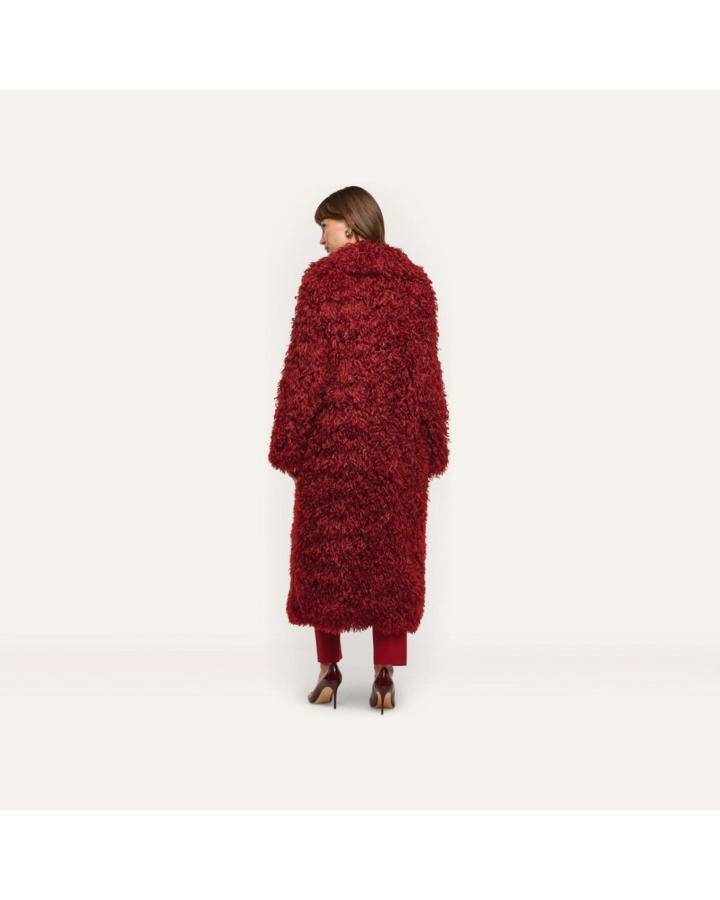 L'Agence Red Lizbeth Faux Fur Jacket