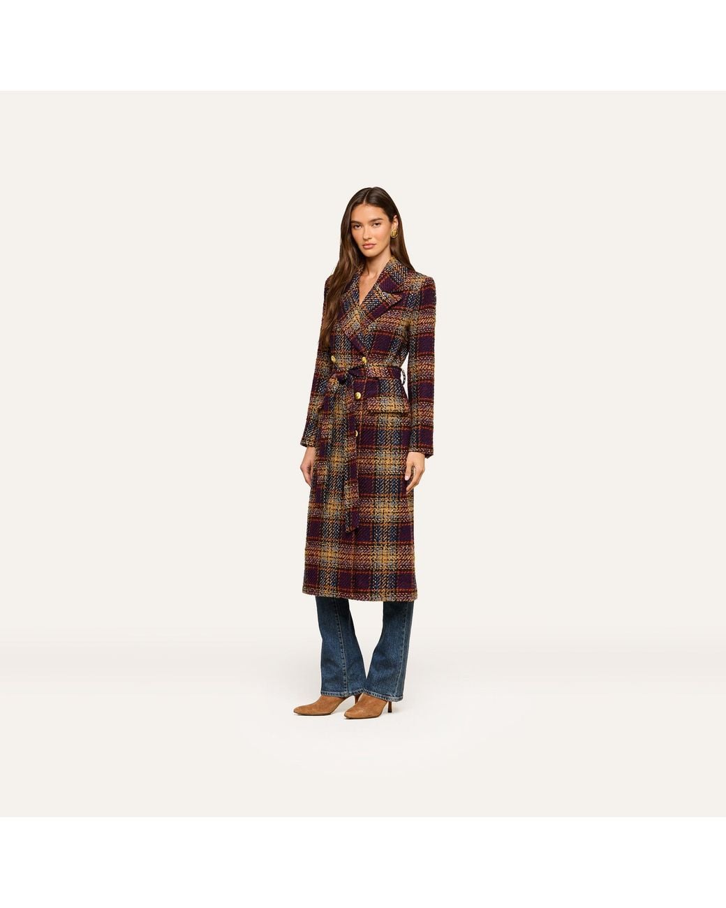 L'Agence Multicolor Kolina Tweed Long Coat