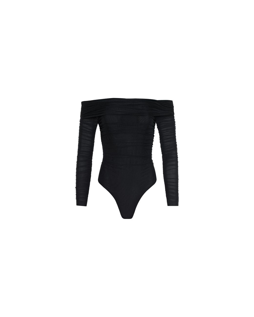 L'Agence Black Poppie Off-The-Shoulder Bodysuit