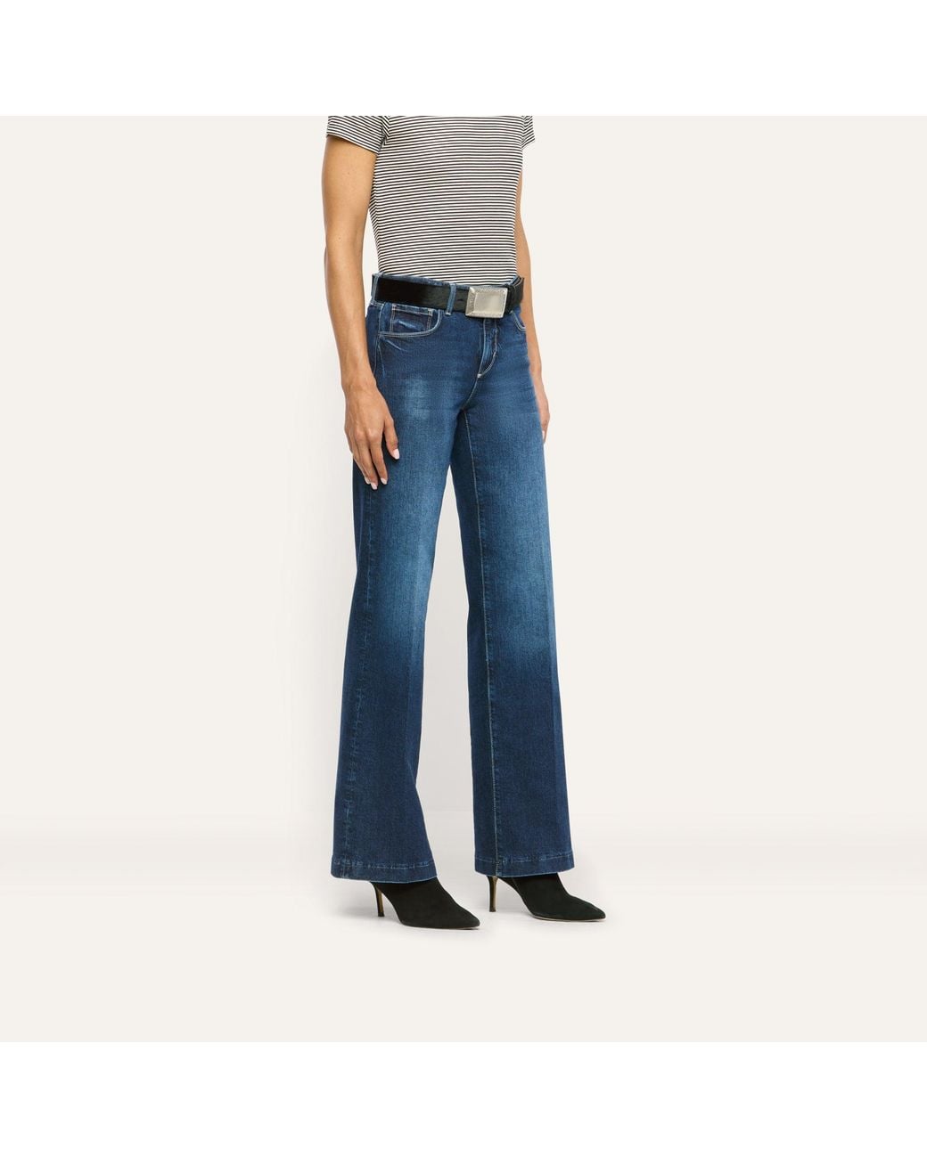 L'Agence Blue Joanne Low-Rise Wide-Leg Jean