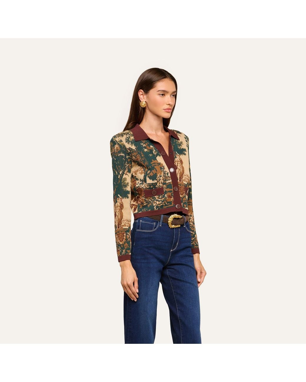 L'Agence Black Osiris Jacquard Cardigan
