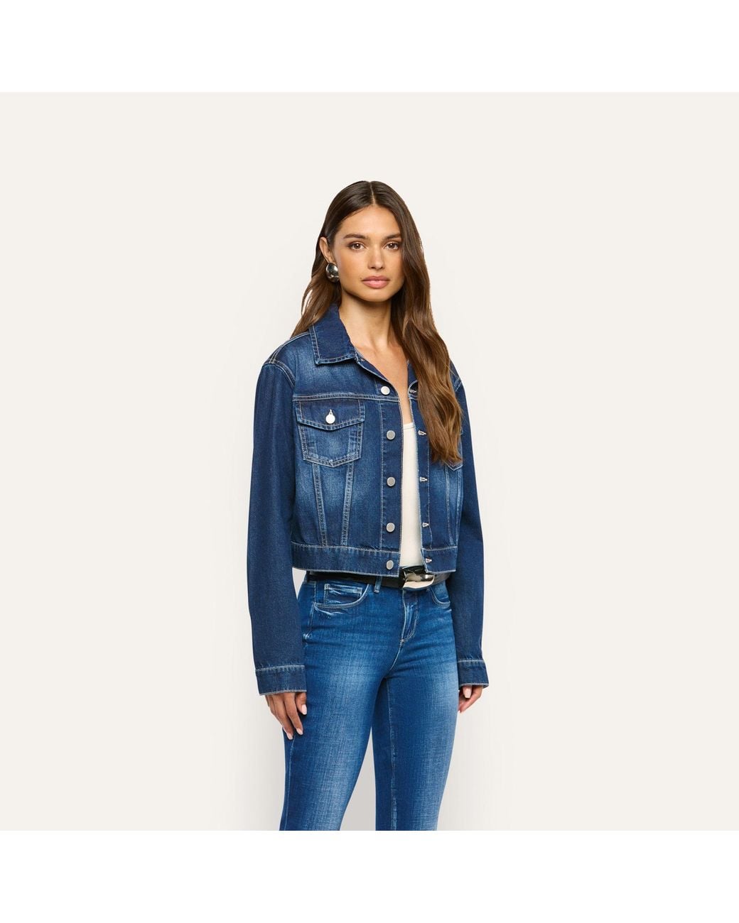 L'Agence Blue Alessia Jean Jacket