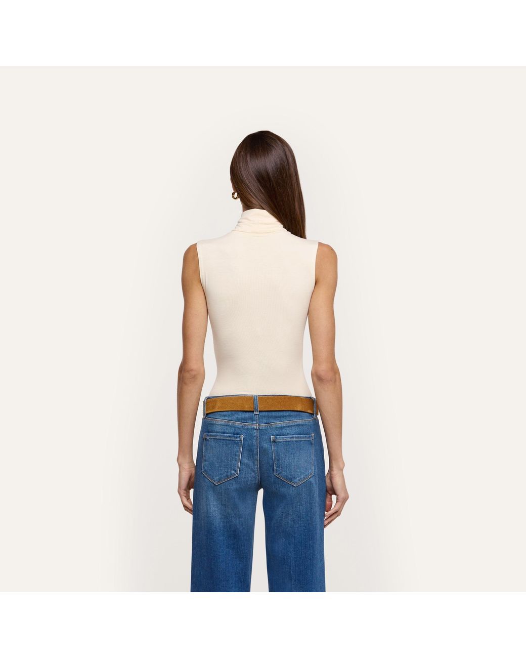 L'Agence White Ceci Sleeveless Turtleneck
