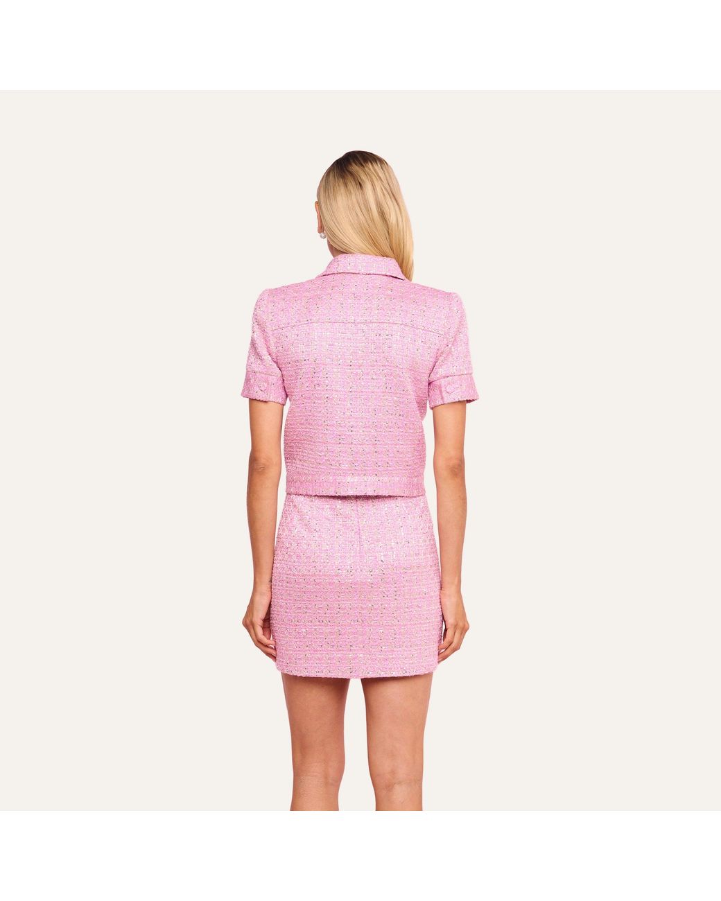 L'Agence Pink Chita Tweed Jacket