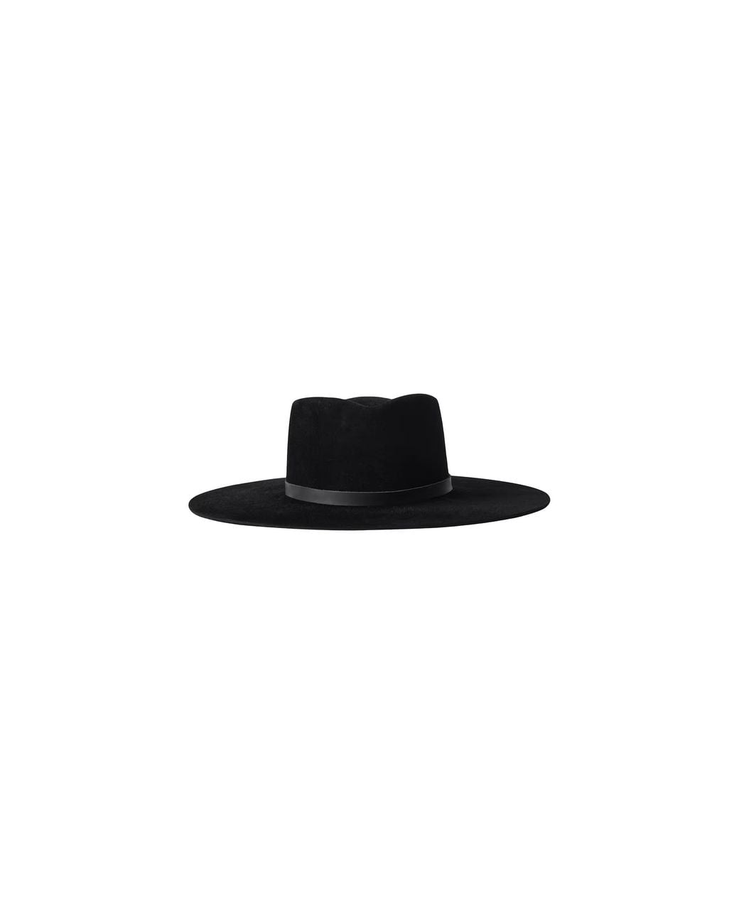 L'Agence Black 'Agence Reyes Leather Band Fedora