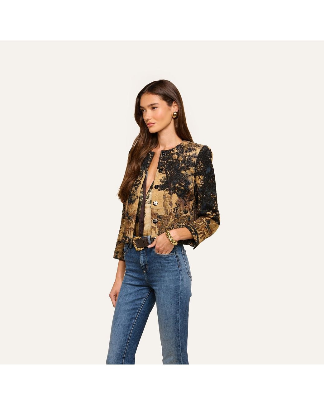 L'Agence Black Lian Tapestry Jacket