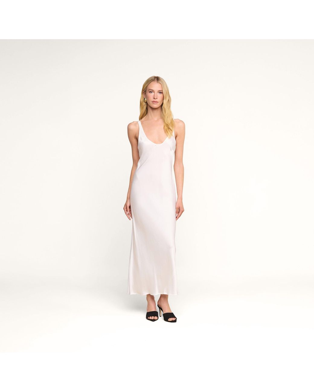 L'Agence Natural Akiya Satin Maxi Dress