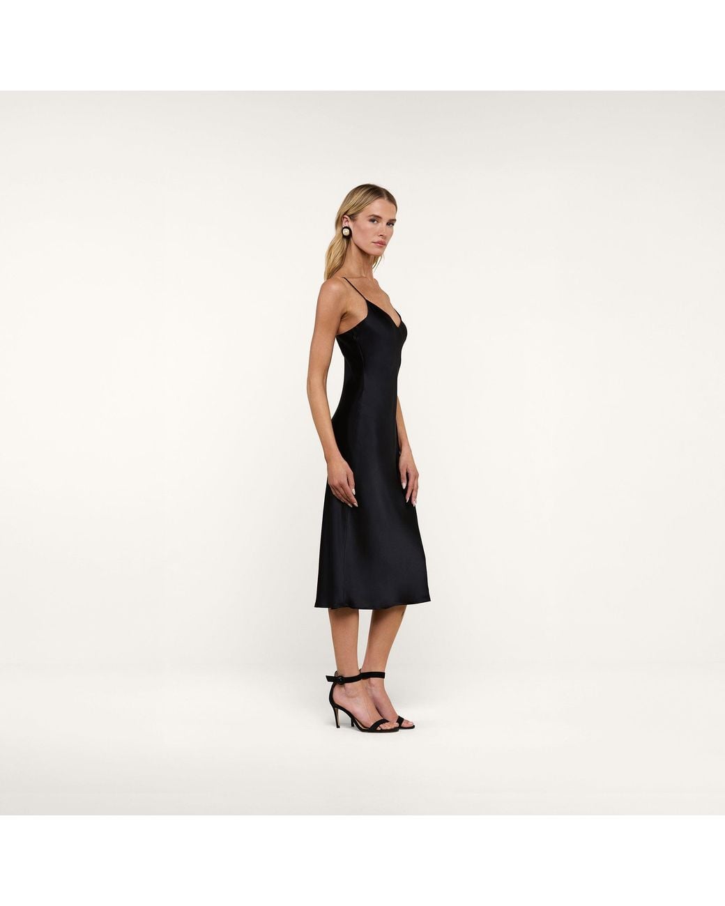 L'Agence Blue Jodie Silk Slip Dress