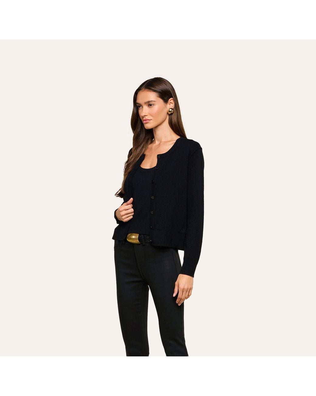 L'Agence Black Malone Cashmere Cardigan