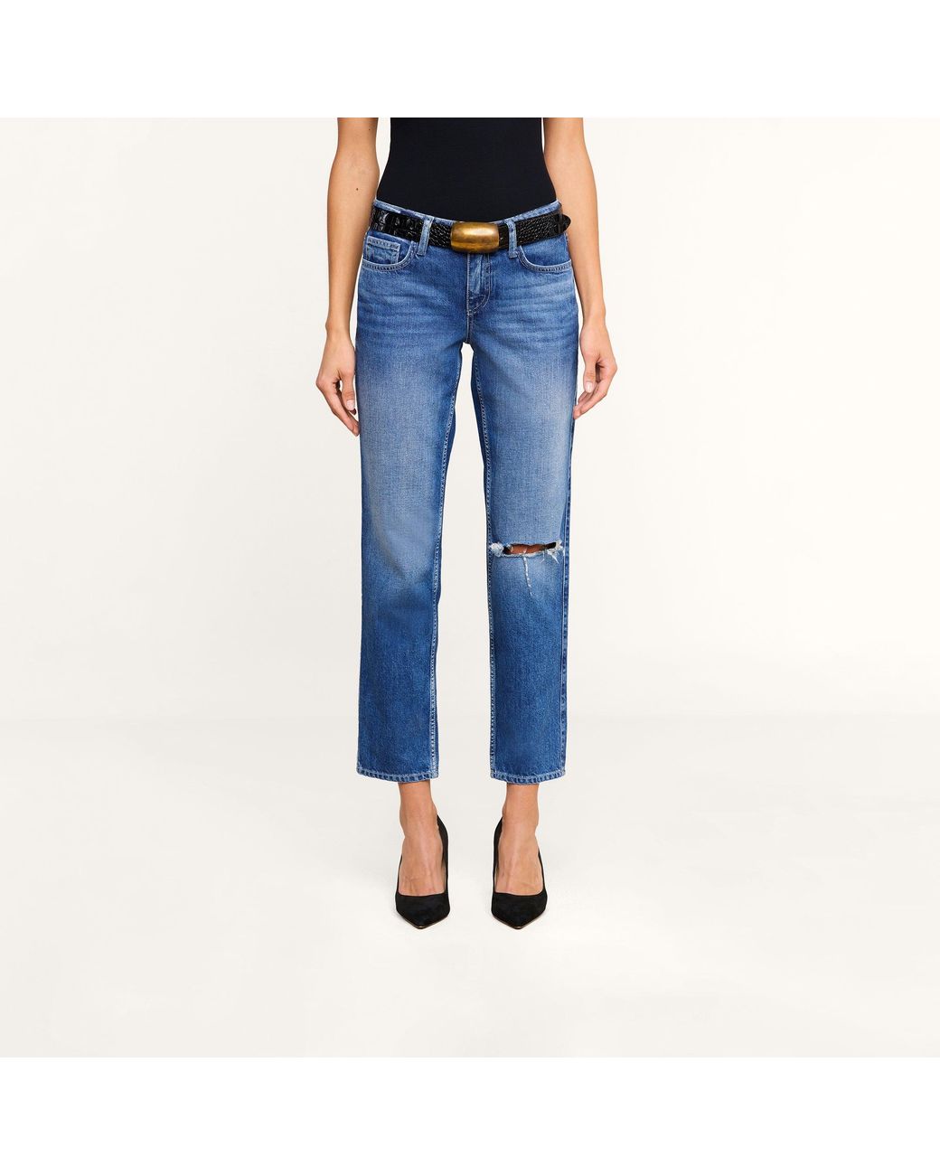 L'Agence Blue Nevia Slouchy Straight-Leg Jean