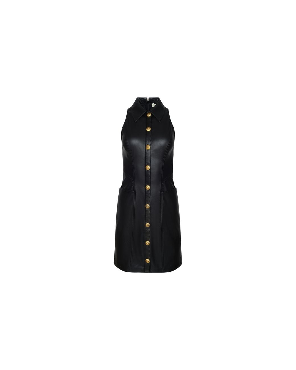 L'Agence Black Apolline Vegan Leather Dress