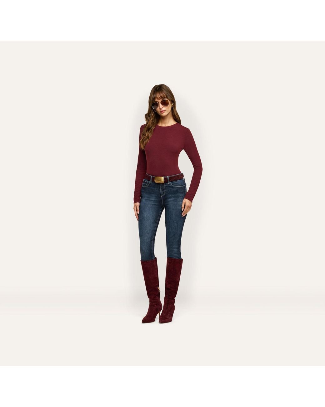 L'Agence Purple Tess Long Sleeve T-Shirt