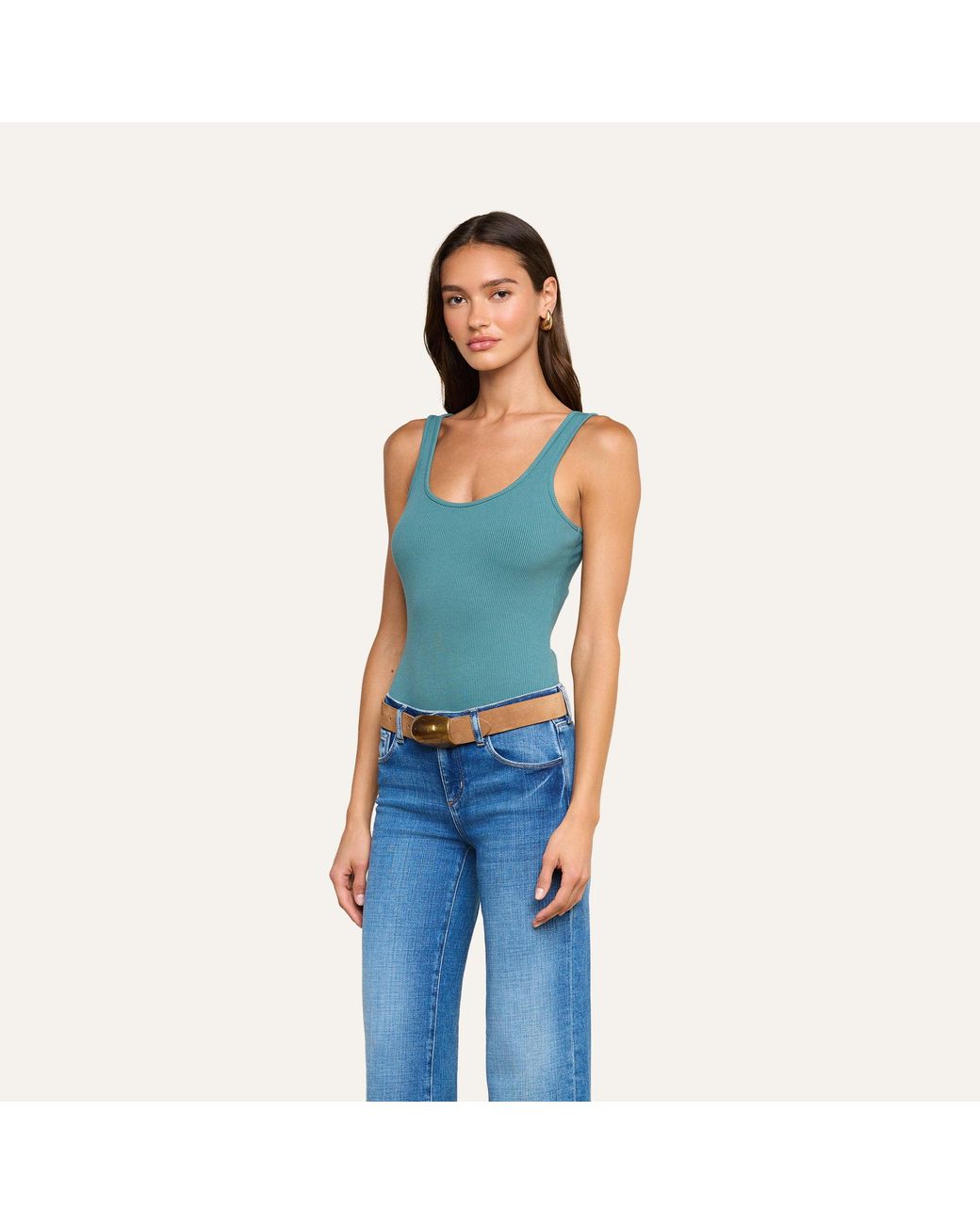 L'Agence Blue Nica Scoopneck Bodysuit