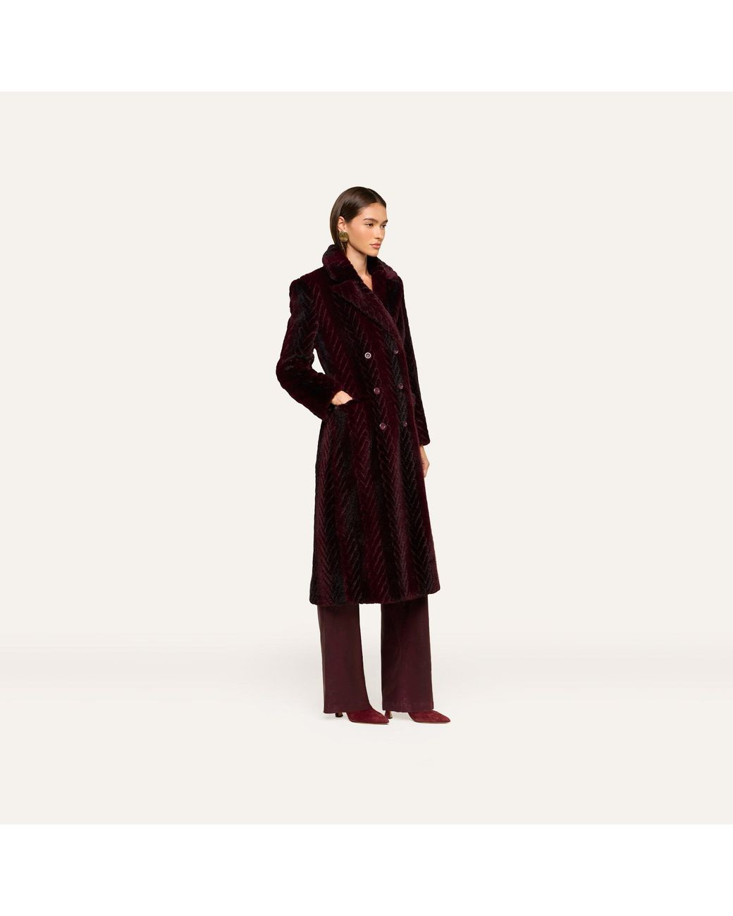 L'Agence Purple Icelyn Faux Fur Coat