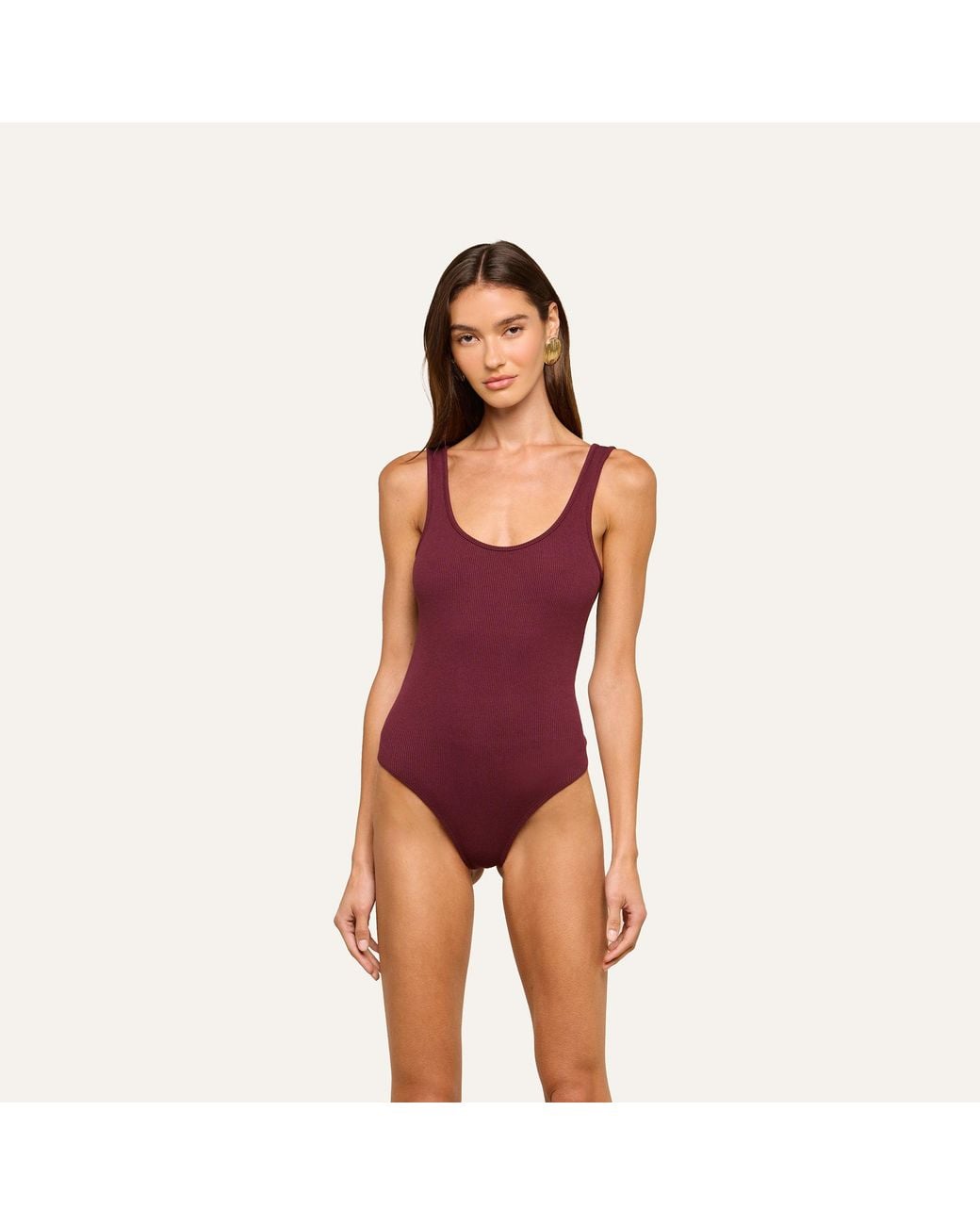 L'Agence Purple 'Agence Nica Scoopneck Bodysuit