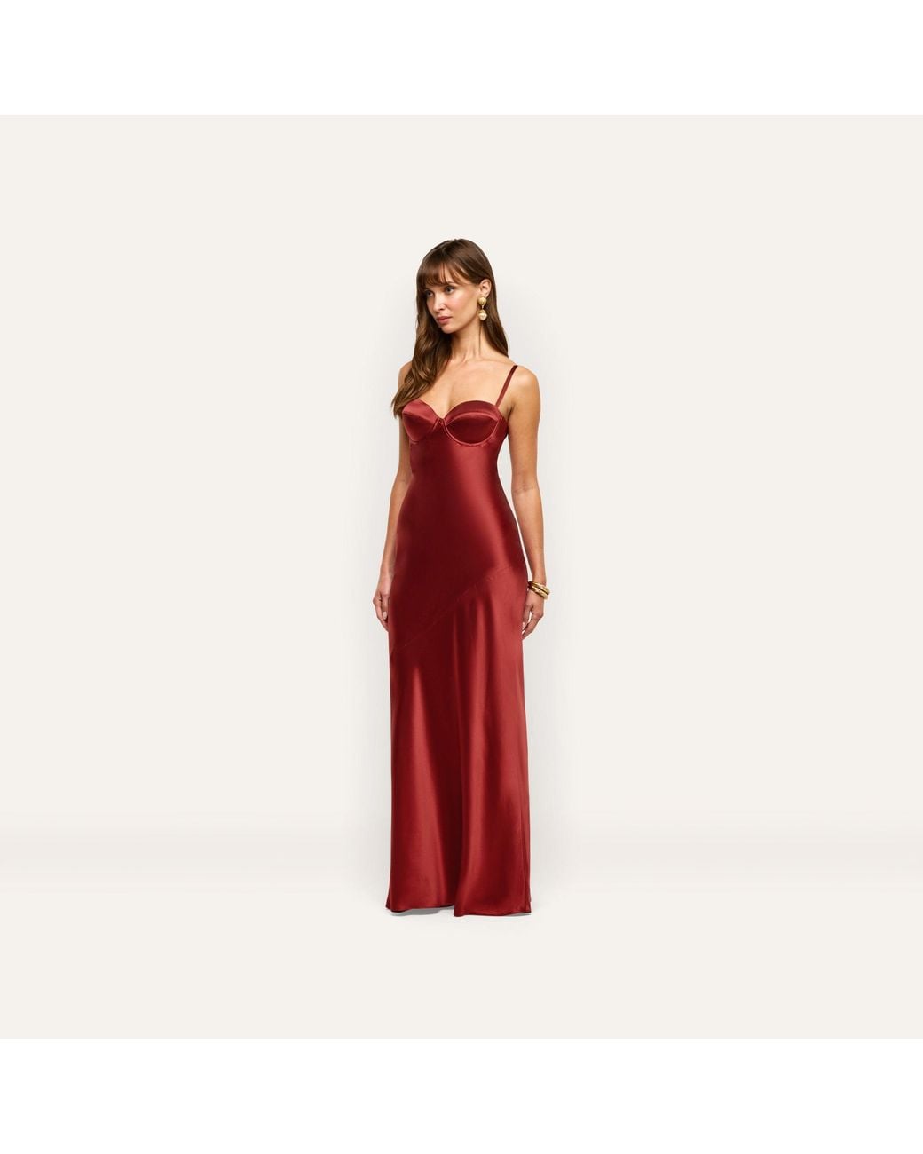 L'Agence Red Sayla Silk Gown