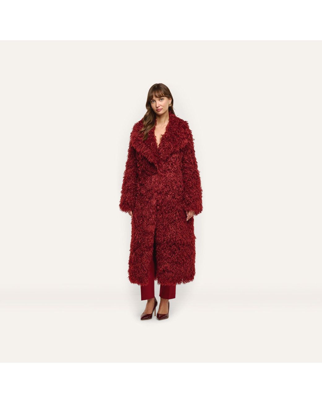 L'Agence Red Lizbeth Faux Fur Jacket