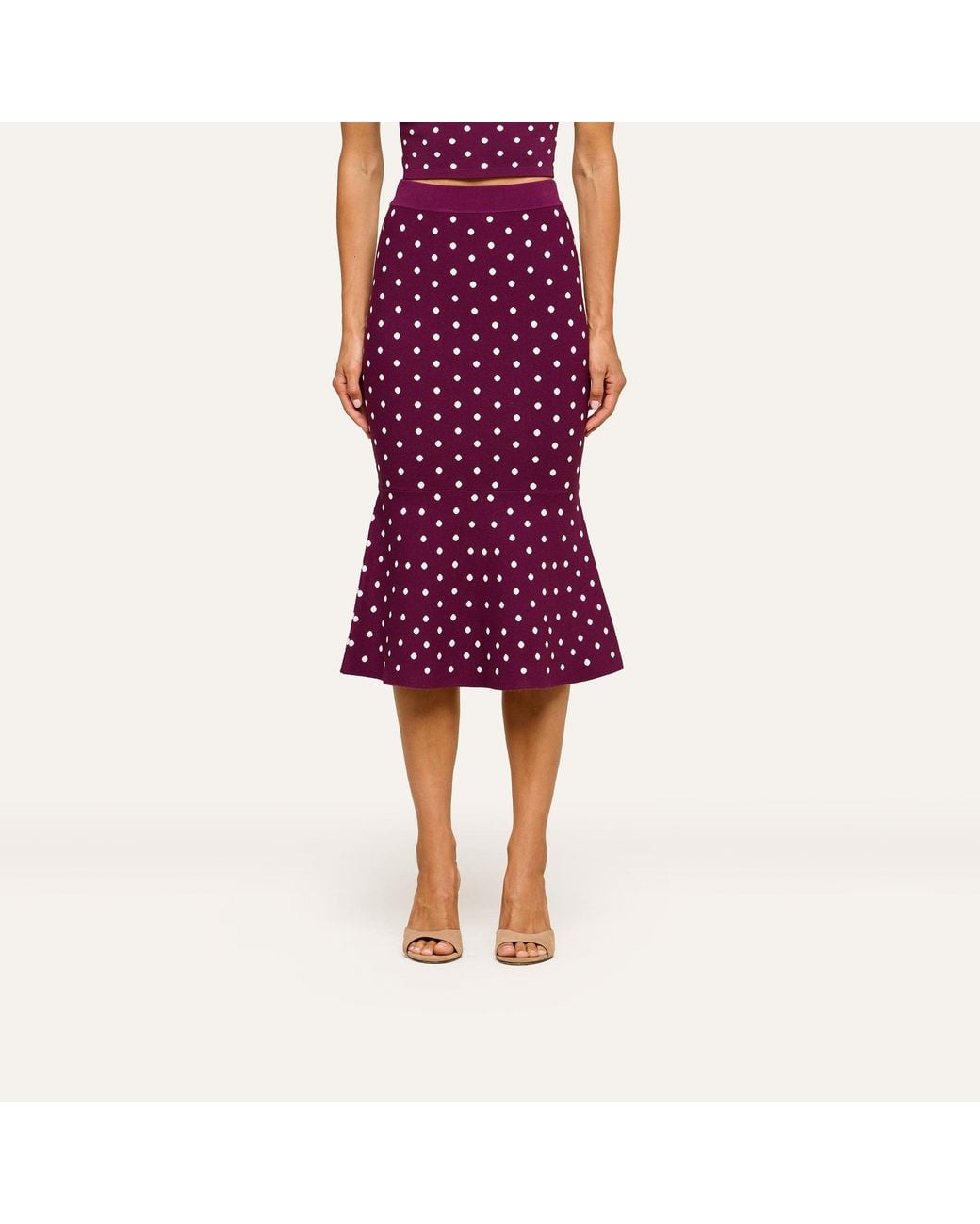 L'Agence Purple 'Agence Mae Knit Flare Skirt
