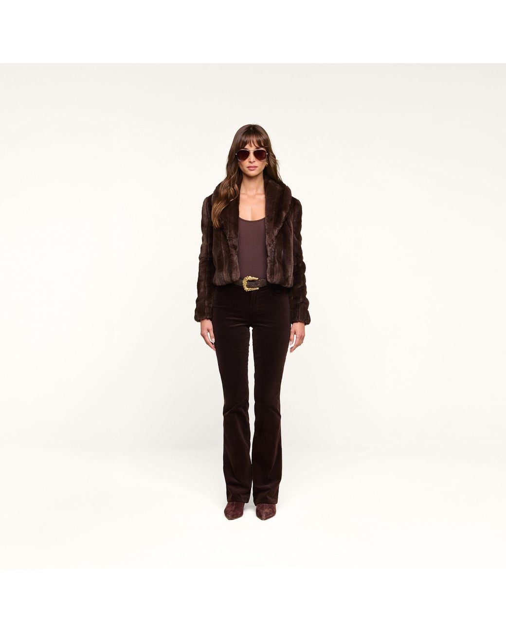 L'Agence Black Davy Faux Fur Jacket
