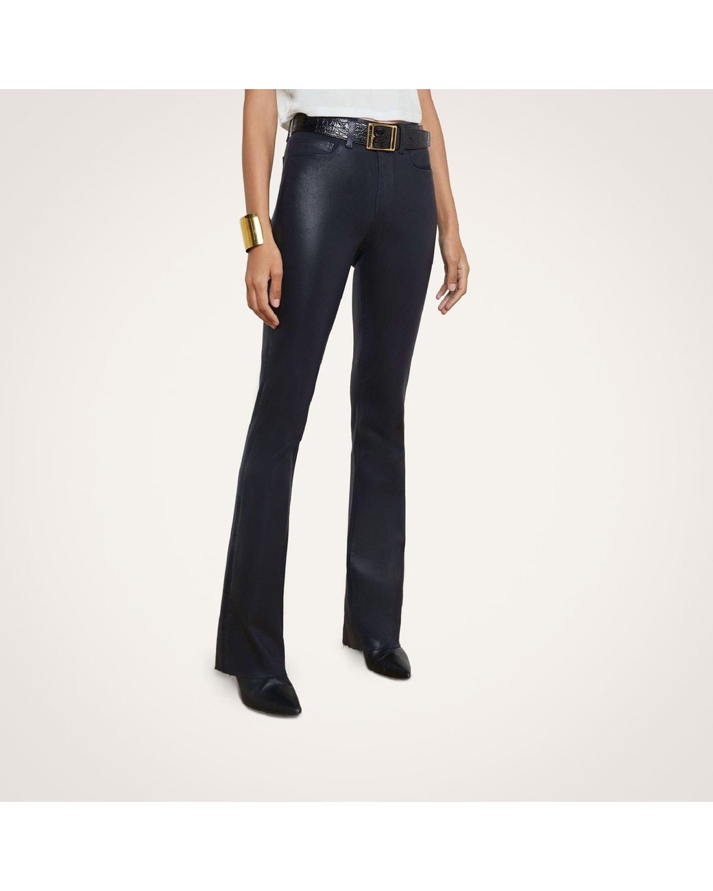 L'Agence White Ruth Coated Straight-Leg Jean