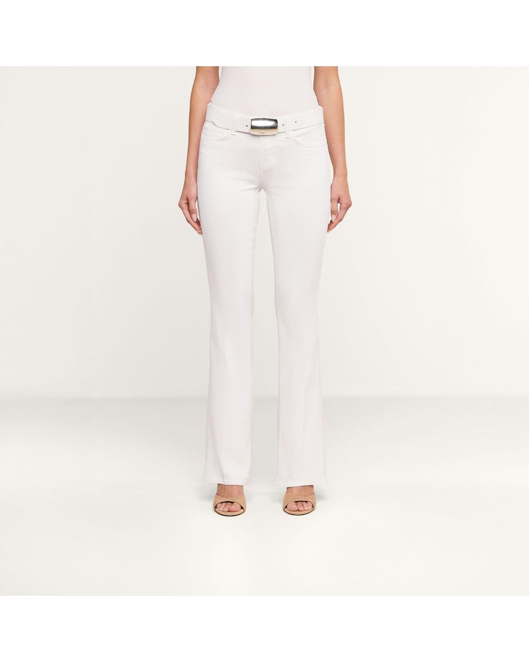 L'Agence White Cara Low-Rise Bootcut Jean
