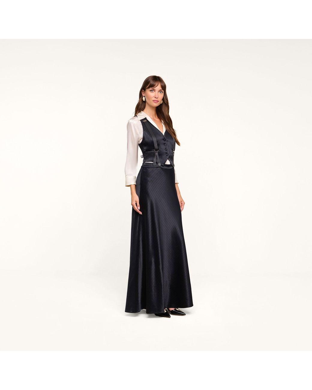 L'Agence Natural Vespera Suspender Maxi Skirt
