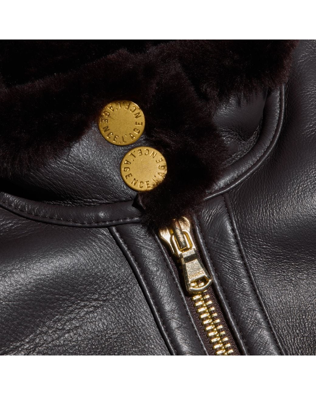 L'Agence Black 'Agence Glacia Shearling Jacket