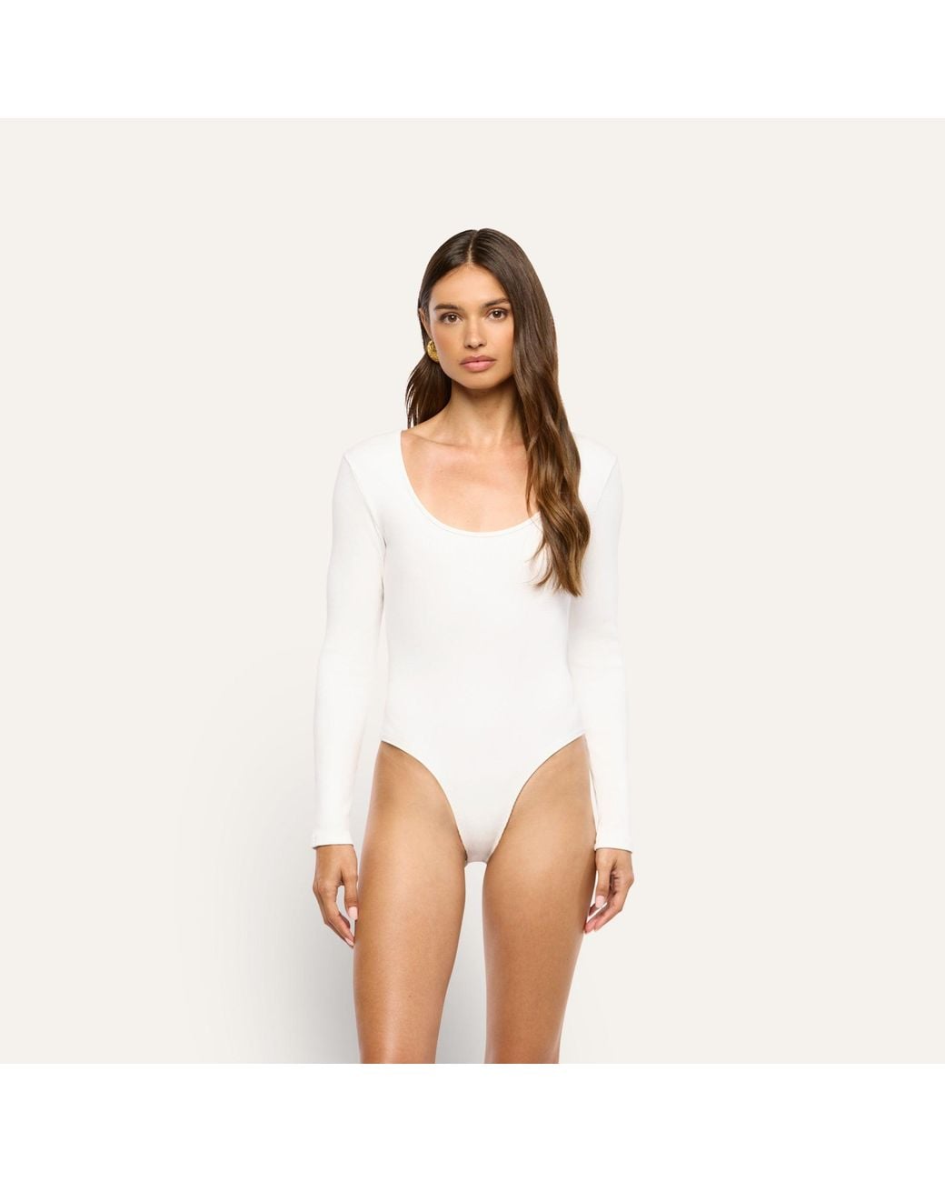 L'Agence White Elara Scoopneck Bodysuit