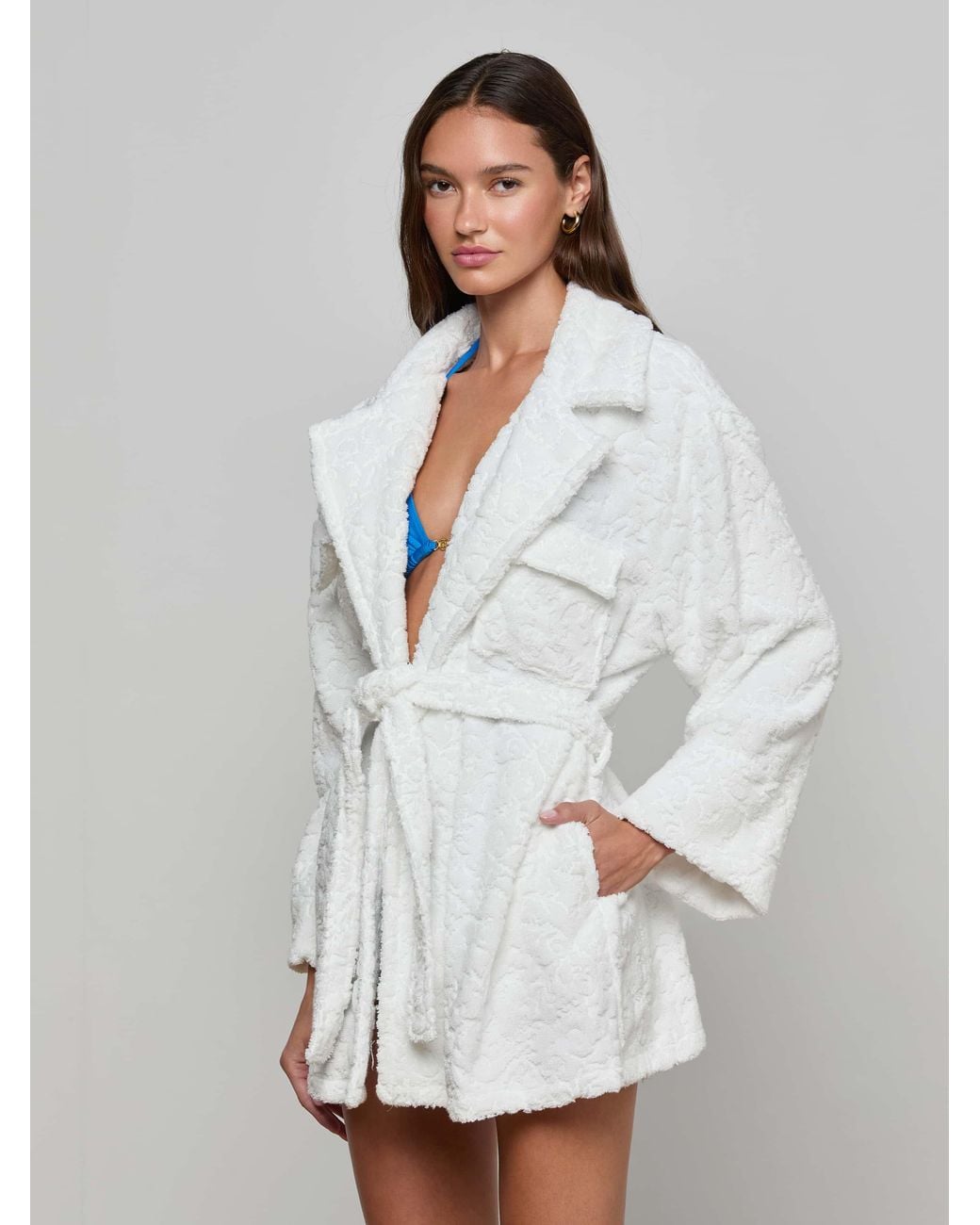 L'Agence White Caterina Cover-Up Robe