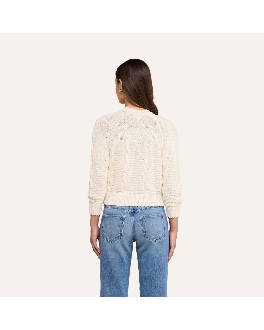 L'Agence Natural Darcy Cable Knit Cardigan