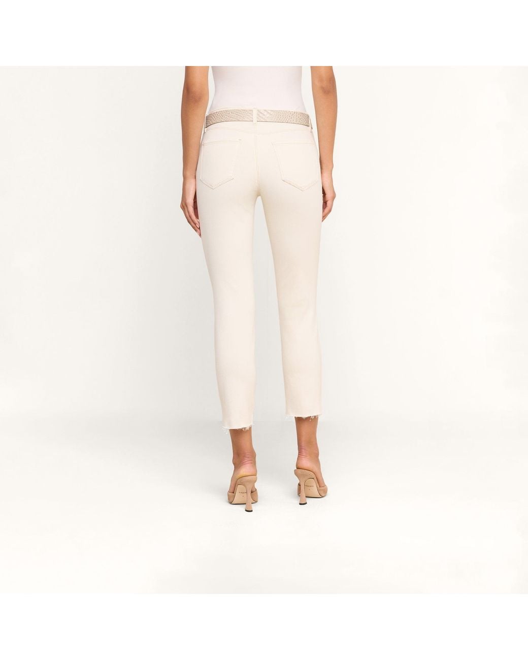 L'Agence White Sada Slim-Leg Cropped Jean