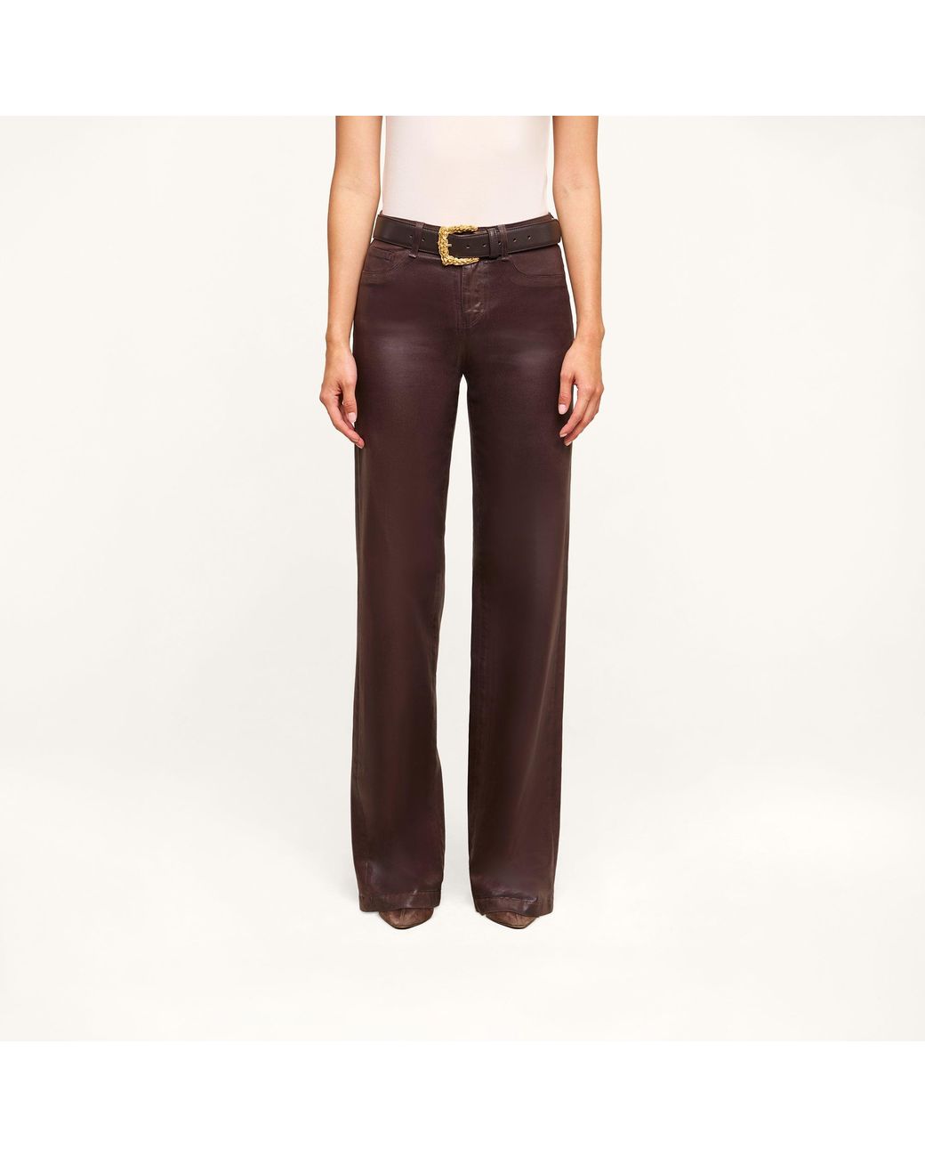 L'Agence Natural Clayton Coated Wide-Leg Jean