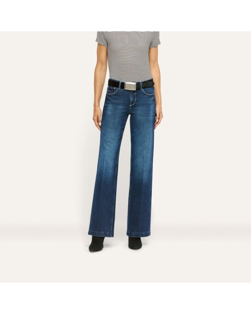 L'Agence Blue Joanne Low-Rise Wide-Leg Jean