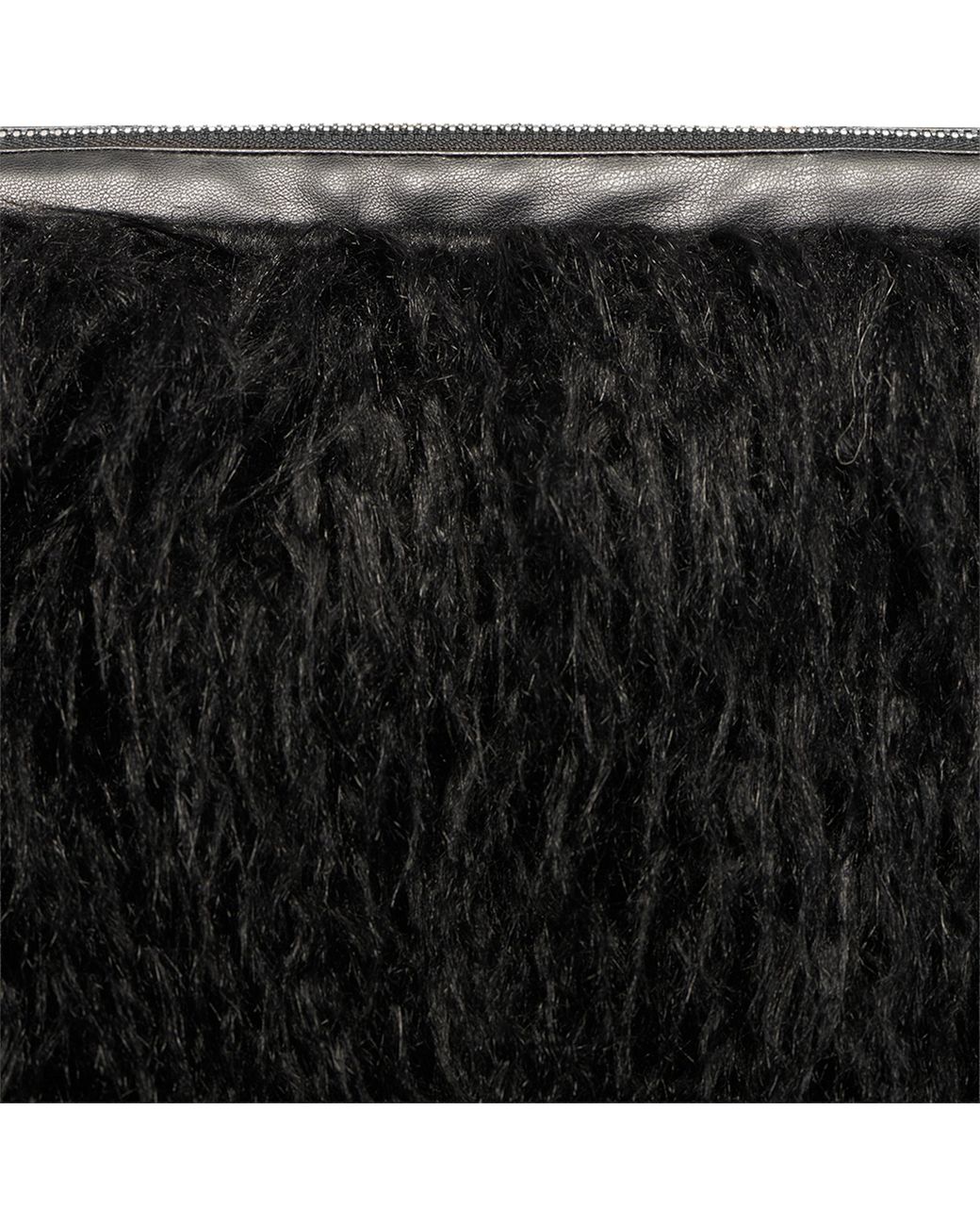 L'Agence Black Adelina Faux Fur Clutch