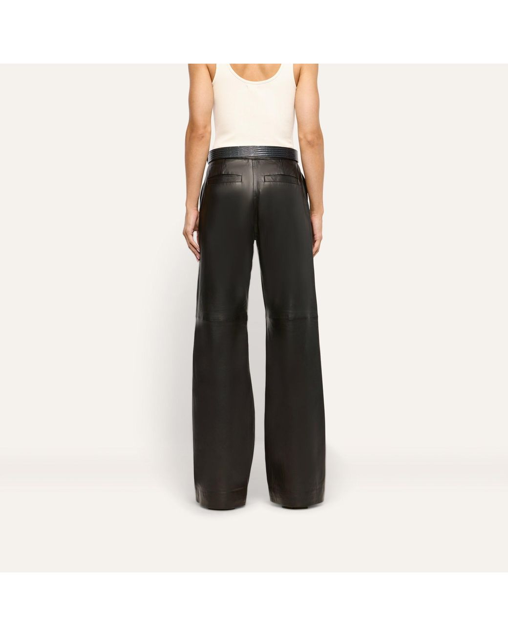 L'Agence Blue Livvy Leather Trouser