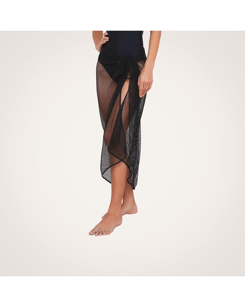 L'Agence Black Maribel Mesh Pareo