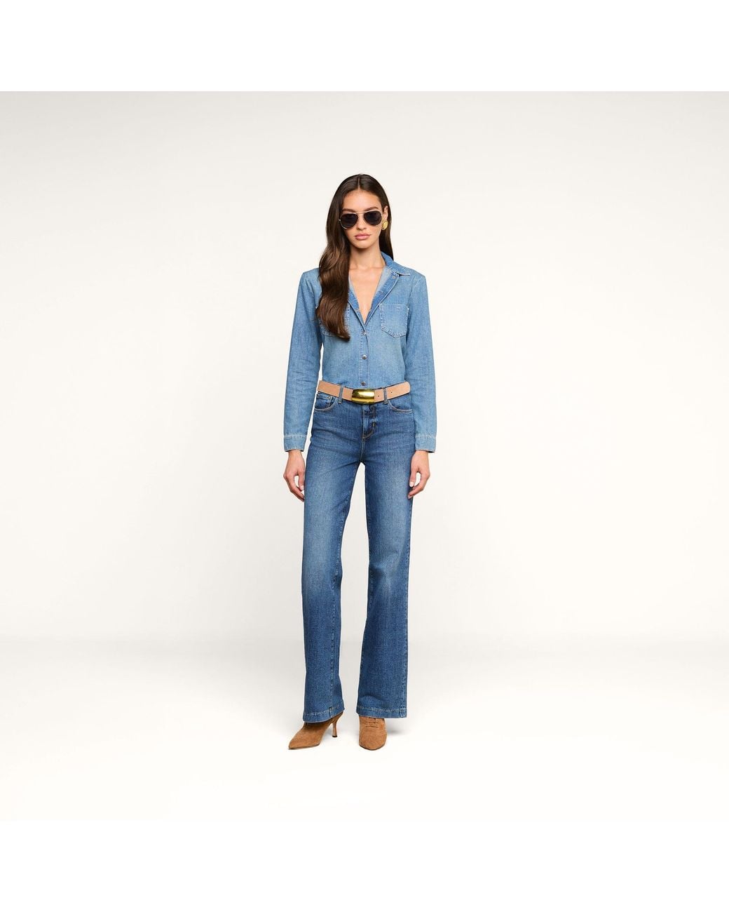 L'Agence Blue Isla Shirt