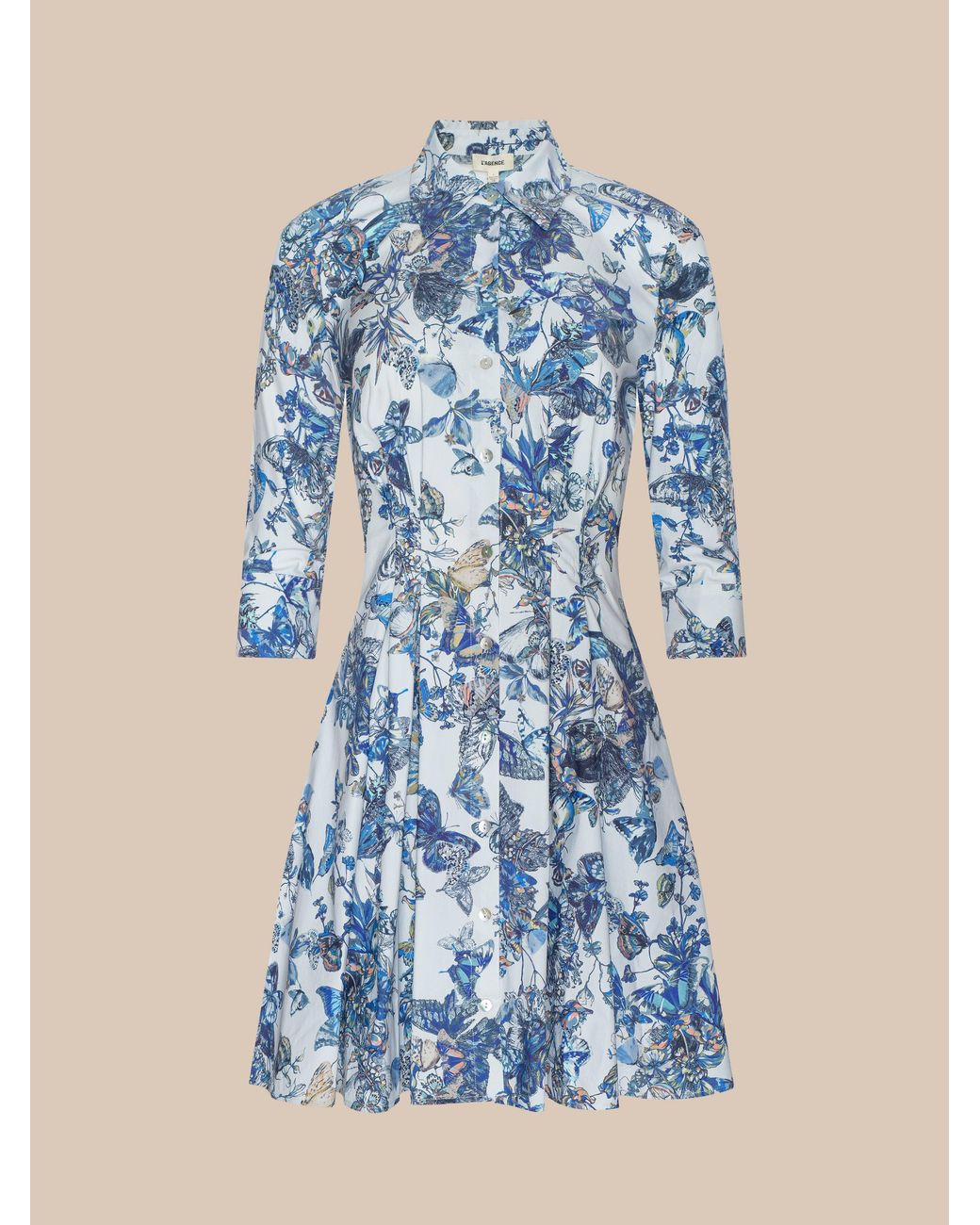 Robe Pintuck Journi En Papillon Gris Multi Aquarelle L'Agence en coloris Blue