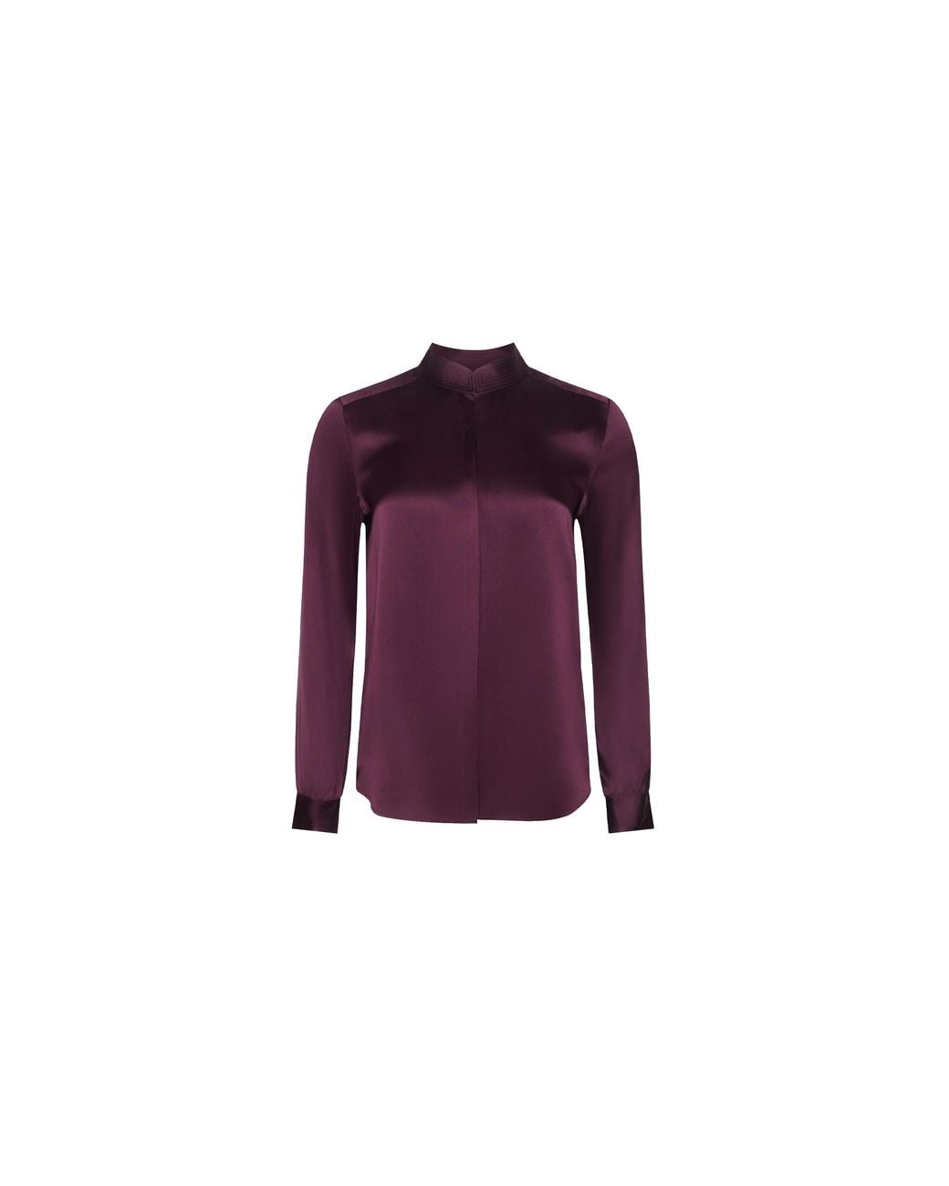 L'Agence Purple Bianca Silk Blouse Top