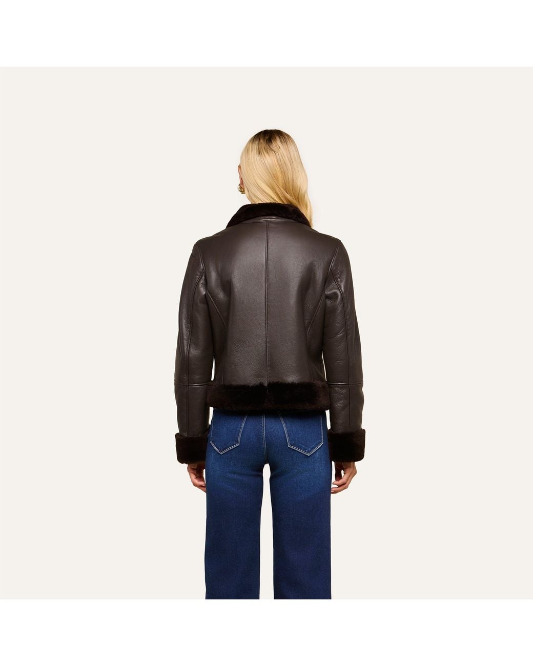 L'Agence Black 'Agence Glacia Shearling Jacket