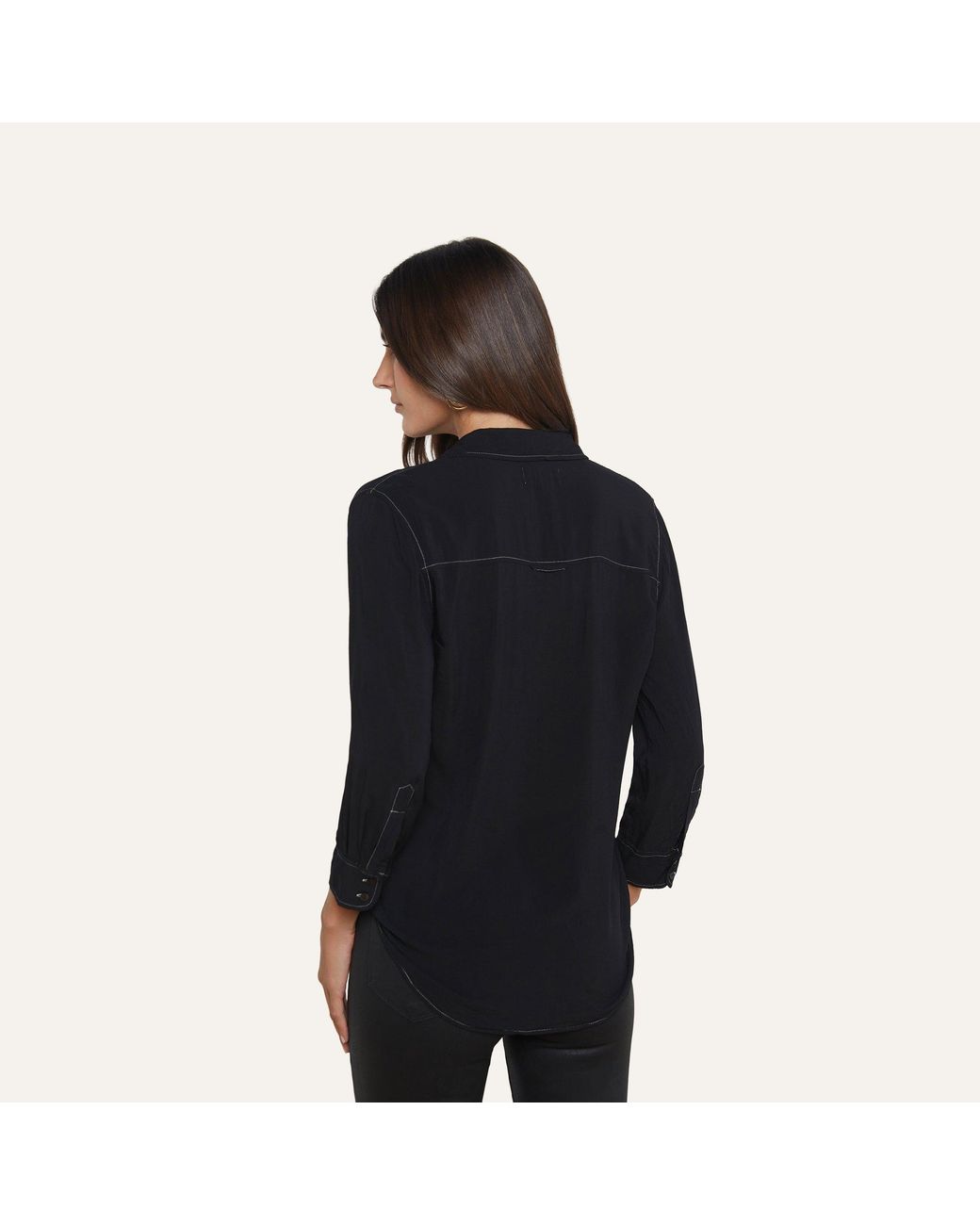 L'Agence Black Marlene Blouse Top