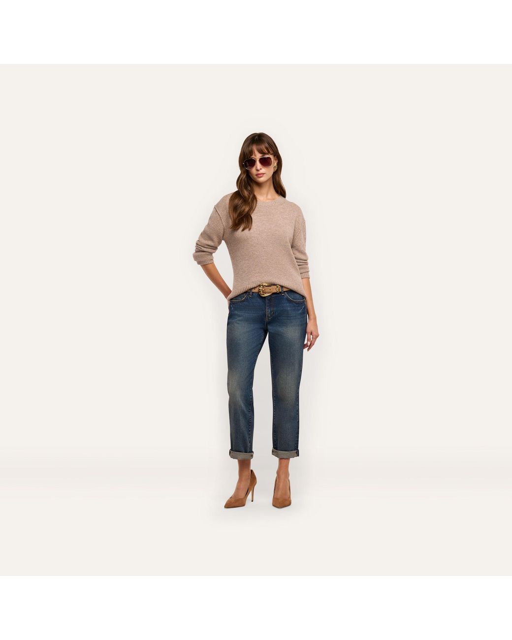 L'Agence Brown Laine Cashmere Pullover