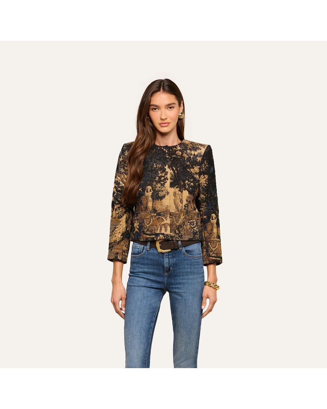 L'Agence Black Lian Tapestry Jacket